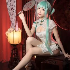 Vocaloid Hatsune Miku Shaohua Cheongsam Halloween Cosplay Costume -Cosplay Shop VocaloidHatsuneMikuShaohuaCheongsamHalloweenCosplayCostume 5