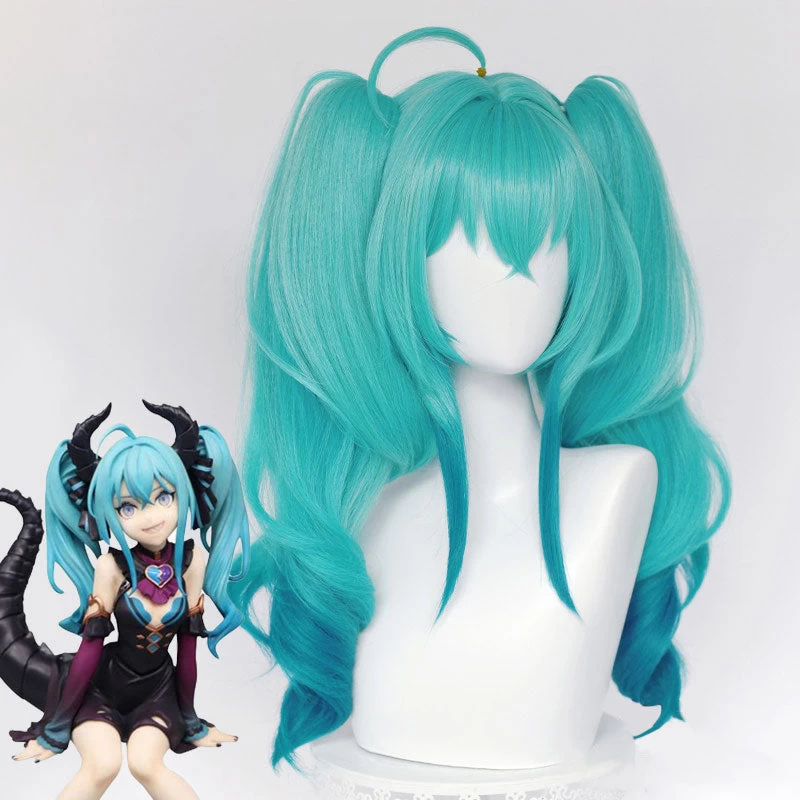 Vocaloid Little Devil Hatsune Miku Halloween Blue Green Cosplay Wig 5 Vocaloid Little Devil Hatsune Miku Halloween Blue Green Cosplay Wig - Image 3