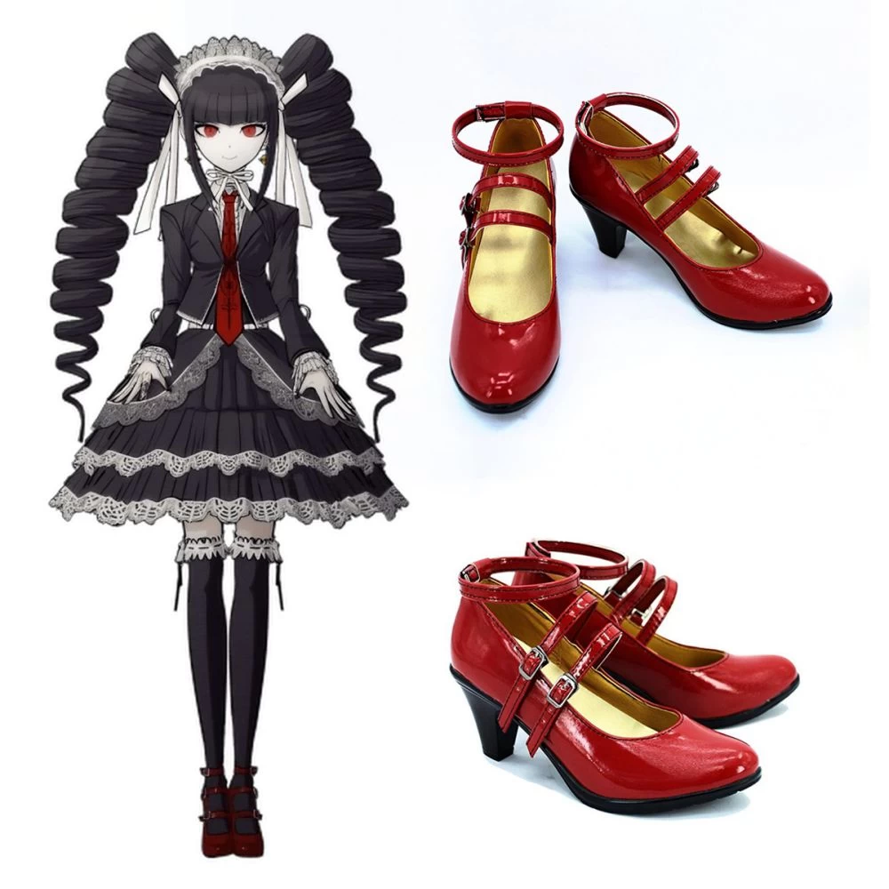 Danganronpa Dangan Ronpa Celestia Ludenberg Red Cosplay Shoes 3 Danganronpa Dangan Ronpa Celestia Ludenberg Red Cosplay Shoes
