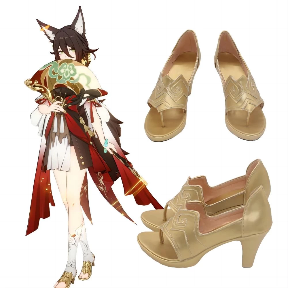 Honkai: Star Rail Tingyun B Edition Golden Cosplay Shoes 3 Honkai: Star Rail Tingyun B Edition Golden Cosplay Shoes